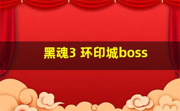 黑魂3 环印城boss